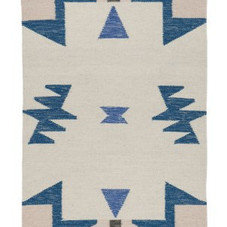 Ferm Living Shop — Kelim Blue Triangles Rug (Small)