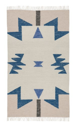 Ferm Living Shop — Kelim Blue Triangles Rug (Small)