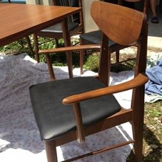 VINTAGE MID CENTURY MODERN DINING SET TABLE CHAIRS SERVER & CHINA CAB.