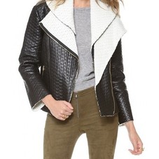 alice + olivia Carrie Double Collar Zip Jacket | SHOPBOP