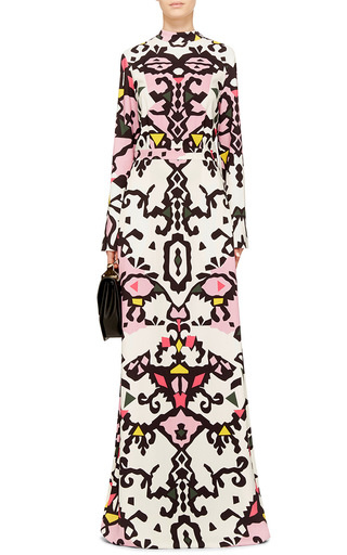 Long Sleeved Printed Maxi Dress  by MSGM | Moda Operandi