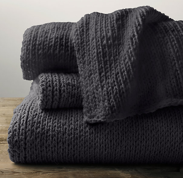 Garment-Dyed Hand-Knit Throw | Throws | Restoration Hardware