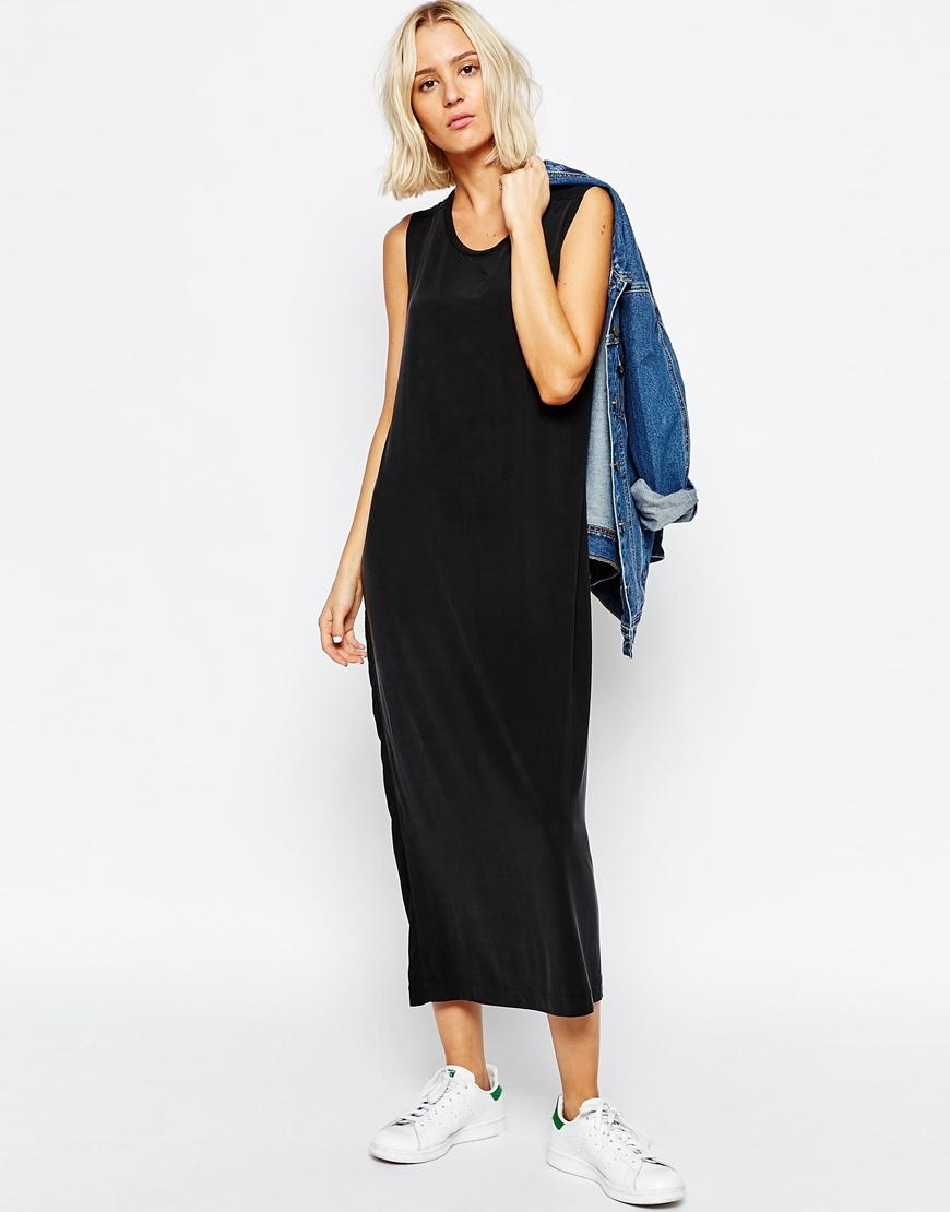 Weekday | Weekday Sleeveless Cupro Swing Dress at ASOS