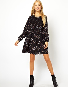 ASOS | ASOS Smocked Swing Dress In Ditsy Print at ASOS