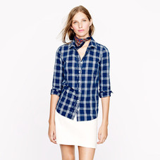 Boy shirt in indigo plaid - shirts - Women's monogram shop - J.Crew