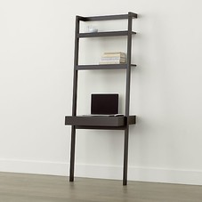 Sawyer Mocha Leaning Desk | Crate and Barrel