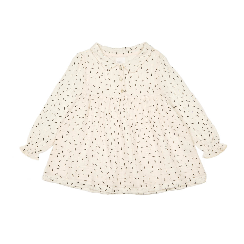 Baby Chloé Stippled Dress Ecru Buho Fashion Baby