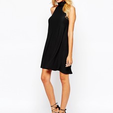 Boohoo | Boohoo Roll Neck Sleeveless Swing Dress at ASOS
