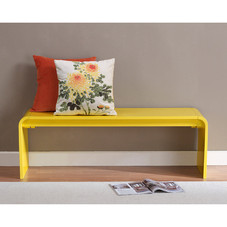 Contemporary Lemon Yellow Wood Bench - 18584160 - Overstock.com Shopping - Great Deals on Benches