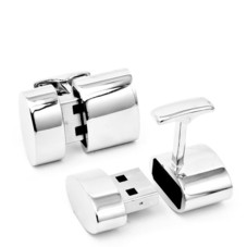 Polished Silver Oval Wifi and 2GB USB Cufflinks at Brookstone—Buy Now!