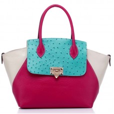 Tiffany Anisette Denise Pink/Baby Blue Ostrich Tote