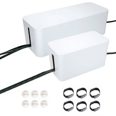 Amazon.com: Cable Management Systems, Two Boxes : 16 and 9 Inches. Including Cord Organizer Clips and Wire Arranging Ties. (white): Electron