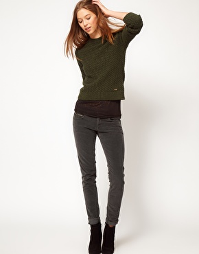 Barbour | Barbour Tyne Crew Neck Sweater in Olive at ASOS
