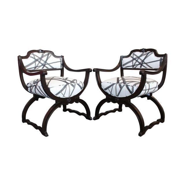 Cerulean Base Chairs in Kelly Wearstler Fabric | Chairish