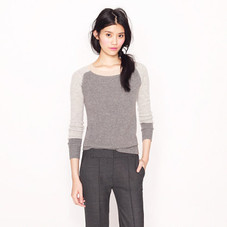 Collection cashmere waffle colorblock sweater - crewnecks - Women's sweaters - J.Crew