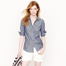 Perfect shirt in chambray polka dot - casual shirts - Women's shirts & tops - J.Crew
