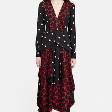 Proenza Schouler Contrast Print Georgette Handkerchief Hem Dress - WOMEN - Proenza Schouler