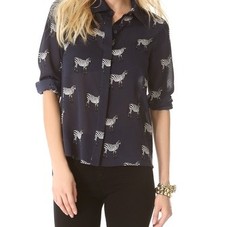 alice + olivia Willa Placket Top | SHOPBOP