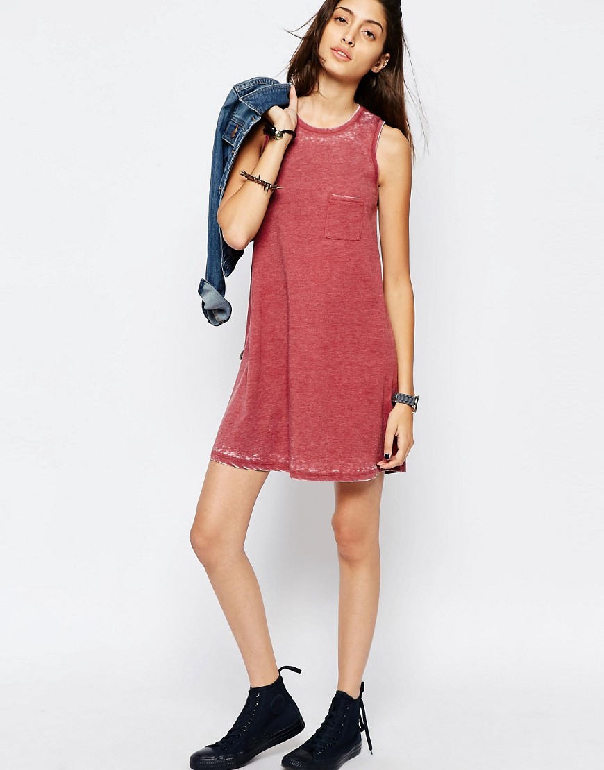 ASOS | ASOS Drop Arm Trapeze Dress In Burnout at ASOS