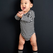 GOAT-MILK kidware | 100% organic cotton basics | long sleeve striped onesie
