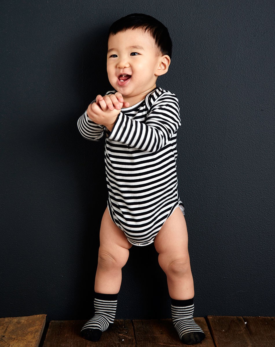 GOAT-MILK kidware | 100% organic cotton basics | long sleeve striped onesie