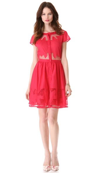 alice + olivia Papina Embroidered Shirtdress | SHOPBOP