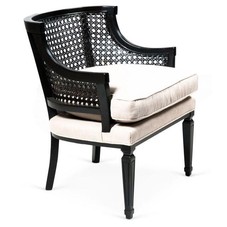 Black Caned Back Chair | Chairish