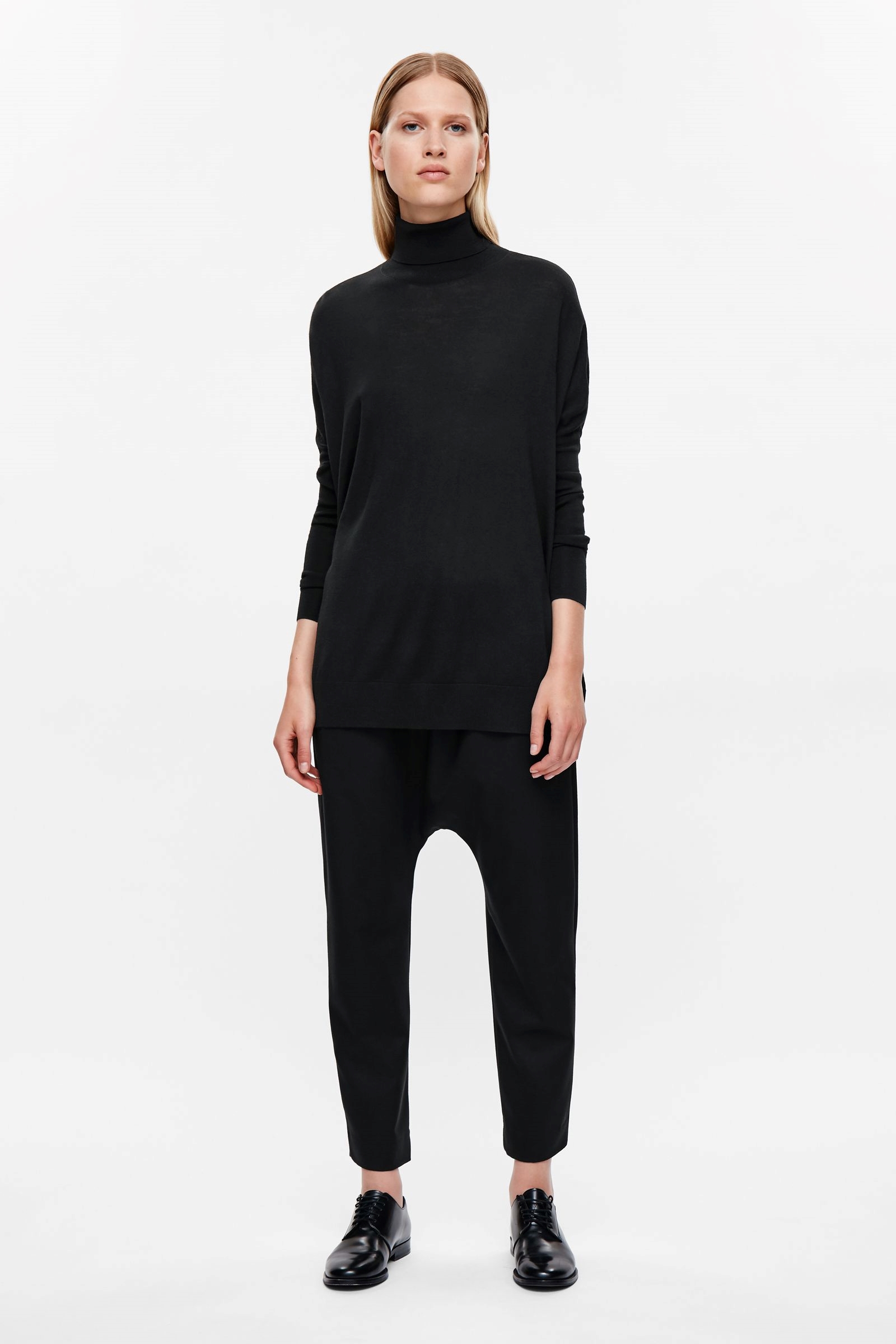 Roll-neck merino jumper -  Black  - Knitwear - COS US