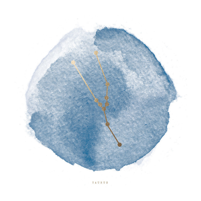 Taurus Foil-Stamped Wall Art by annie clark | Minted