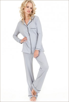 Organic Cotton Piped Pajamas - Only Hearts Online