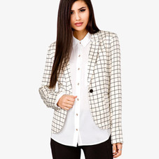Grid Pattern Satin Blazer | FOREVER21 - 2017307047