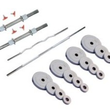 37 Kg Weight Iron (Chrome Plated)  + 2 Pc Dumbbell Rods + 2 Pc Weight Training Rods (One Curly Rod 3 Feet)