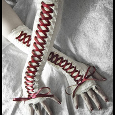 Scarlet Maiden Victorian Corset Laced Up Arm by ZenAndCoffee