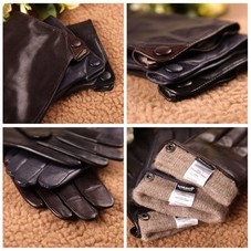WARMEN Stylish Men's Warmen Genuine Nappa Lined Leather Winter Gloves (M, Black) at Amazon Men’s Clothing store: Cold Weather Gloves