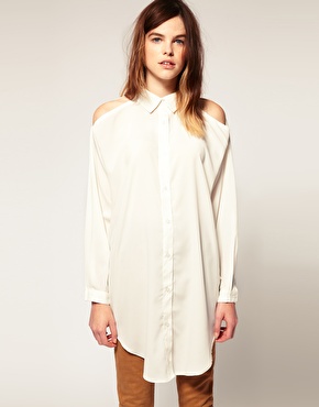 Just Female | Just Female Open Shoulder Shirt at ASOS