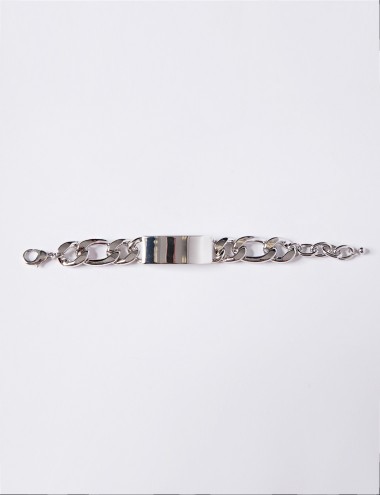 Silver name plate bracelet
