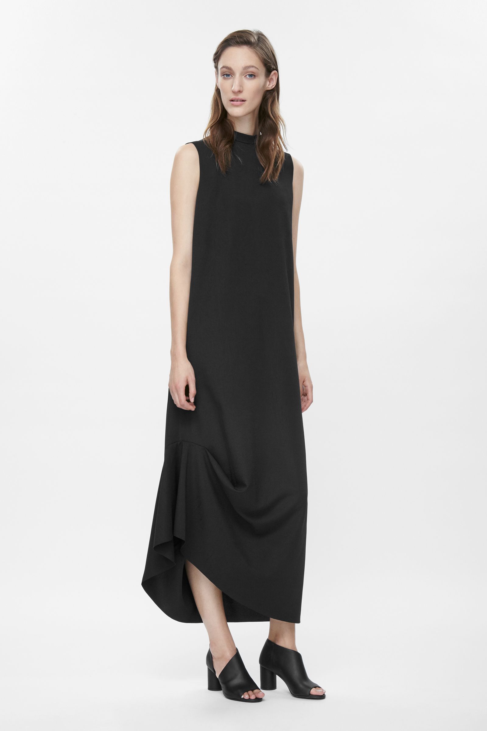 High-neck draped dress