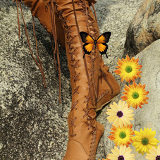 Gipsy Dharma Tan Knee High Leather Boots