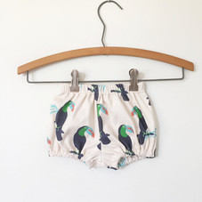baby bloomers in toucan print organic baby by LolaandStella