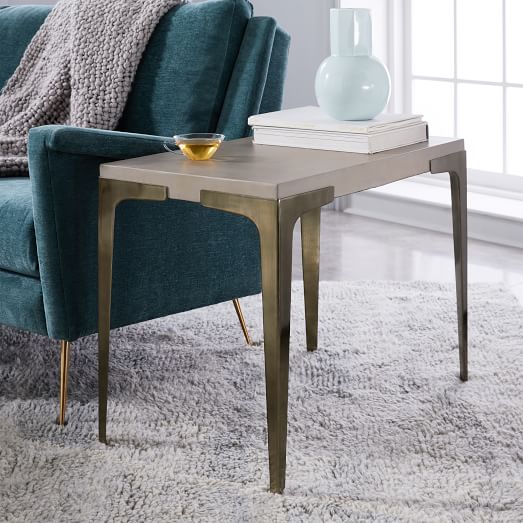 Brass + Concrete Side Table | west elm