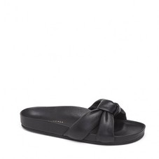 Loeffler Randall |  Loeffler Randall Gertie Puffy Knot Pool Slide in Black nappa
