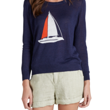JOIE Evaline Sweater Blue Violet  | Sailboat Printed Sweater