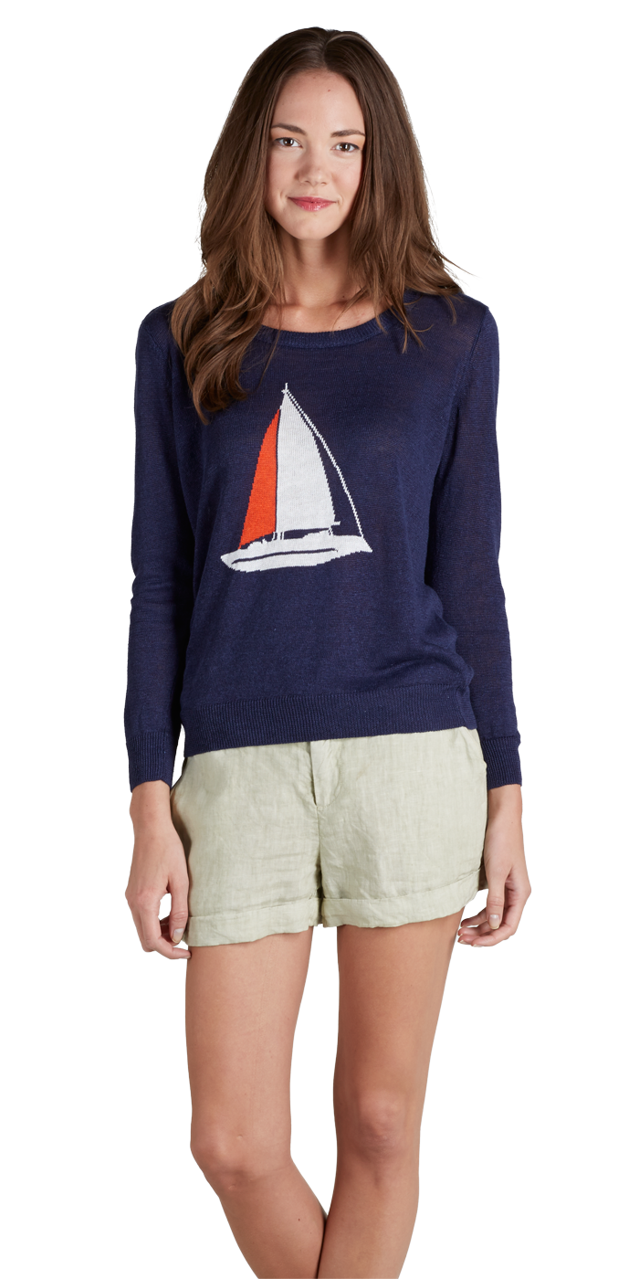 JOIE Evaline Sweater Blue Violet  | Sailboat Printed Sweater
