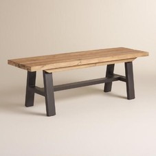 Wood and Metal Coronado A Frame Dining Bench | World Market