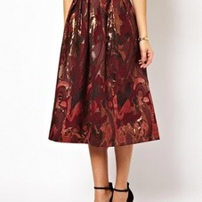 ASOS | ASOS Full Midi Skirt in Camo Jacquard Print at ASOS