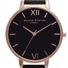 Olivia Burton Big Dial Leather Strap Watch, 38mm