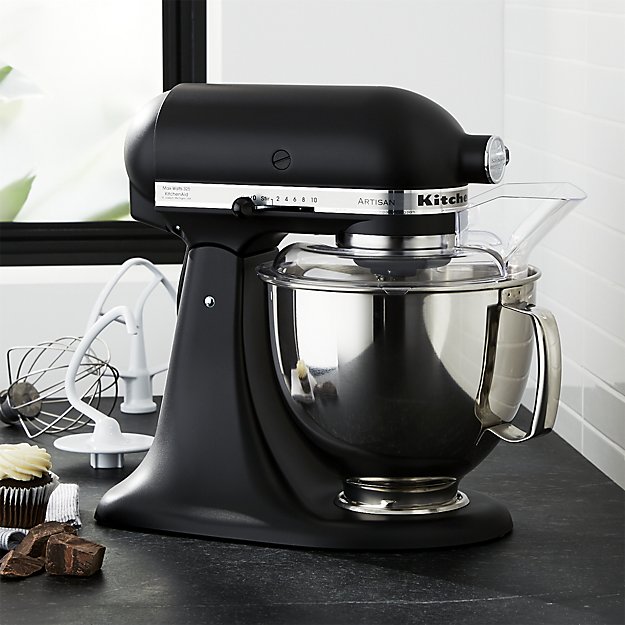KitchenAid KSM150PSBM Artisan Matte Black Stand Mi | Crate and Barrel