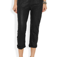 Current/Elliott&nbsp;|&nbsp;The Boyfriend washed-leather cropped pants&nbsp;|&nbsp;NET-A-PORTER.COM