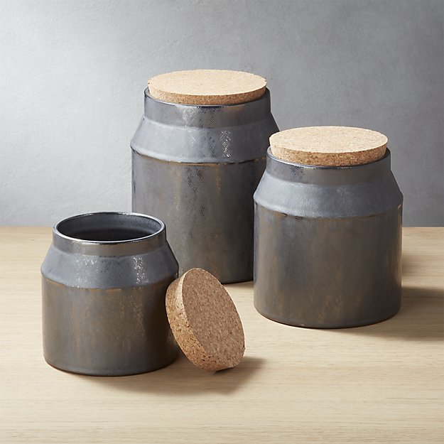 Scoop Black Canisters | CB2