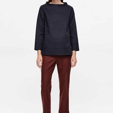 Wide-neck top -  Navy  - Essentials - COS US